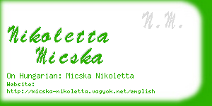 nikoletta micska business card